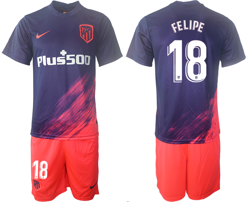 Men 2021-2022 Club Atletico Madrid away purple #18 Soccer Jersey